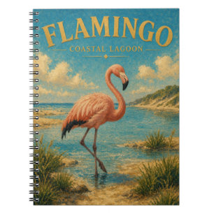 Carnet Lagune côtière flamant aquarelle GeoSaga