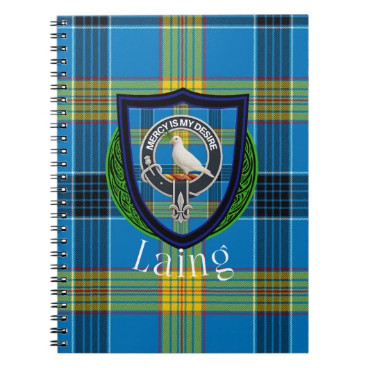 Carnet Laing Scottish Clan Tartan & Crest (Devant)