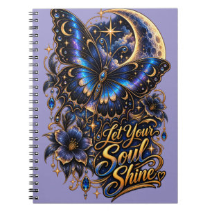 Carnet Laissez Votre Âme Briller – Spirale Papillon Céles
