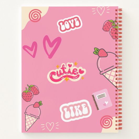 Carnet Lait fraise 💗 🥛 🍓 (Dos)