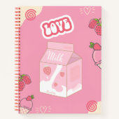 Carnet Lait fraise 💗 🥛 🍓 (Devant)