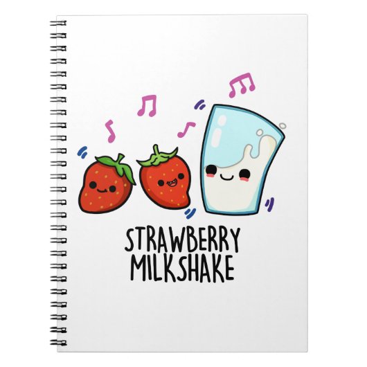Carnet Lait fraise Shake Funny Food Pun (Devant)
