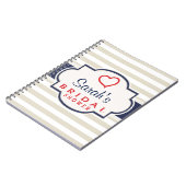 Carnet Lait, Marine, Eggshell Stripes Fête des mariées (Côté gauche)