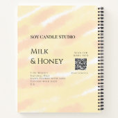 Carnet Lait miel bougie soja entreprise ajouter q r code (Dos)