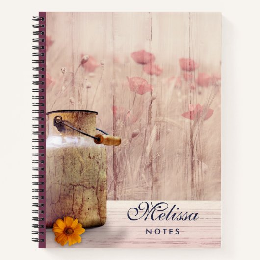 Carnet Lait rustique peut style rustique sur bois (Devant)