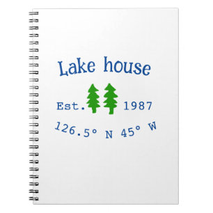 Carnet Lake house et. Date année coordonnées personnalisé