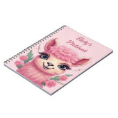 Carnet Lama bébé rose souriant (Côté gauche)