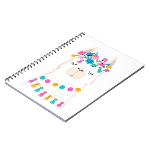 Carnet Lama floral mignon (Côté gauche)