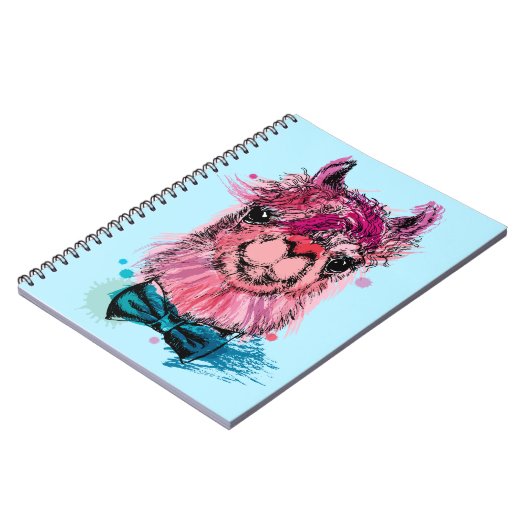 Carnet Lama rose mignon (Côté gauche)