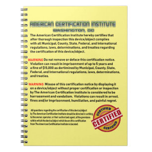 Carnet L'American Certification Institute
