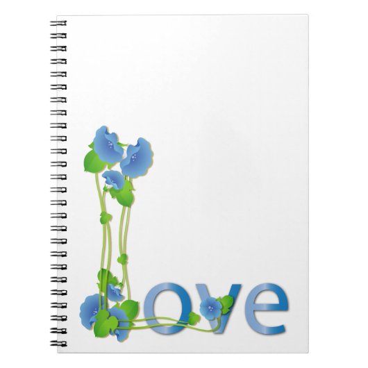 Carnet L'amour dans les fleurs bleues (Devant)
