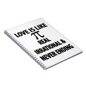 Carnet L'amour est comme Pi Real Irrationnel et ne finit (Côté Droit)
