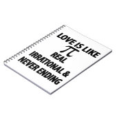 Carnet L'amour est comme Pi Real Irrationnel et ne finit (Côté gauche)
