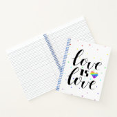 Carnet L'amour est l'amour | Coeurs arc-en-ciel (Intérieur)