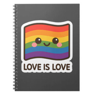 Carnet L'amour est l'amour - Kawaii Rainbow Design