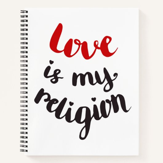Carnet L'Amour Est Ma Religion (Devant)