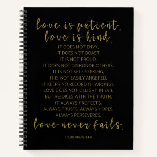 Carnet L'amour est patient, 1 Corinthiens 13:4-8