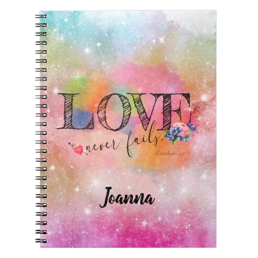 Carnet L'amour ne manque jamais écriture pastel (Devant)