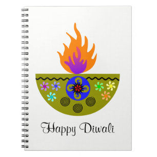 Carnet Lampe Diwali colorée Diya