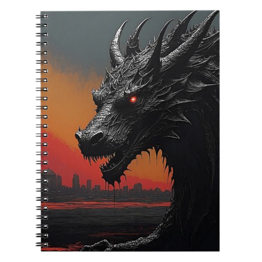 Carnet Lancez votre créativité : Dragon Noir (Devant)