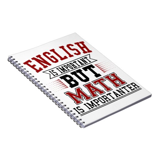Carnet L'Anglais Est Important, Mais La Mathématiques Est (Côté Droit)
