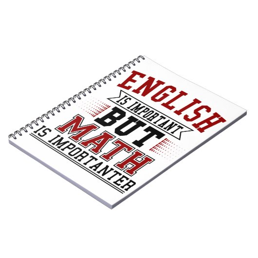 Carnet L'Anglais Est Important, Mais La Mathématiques Est (Côté gauche)