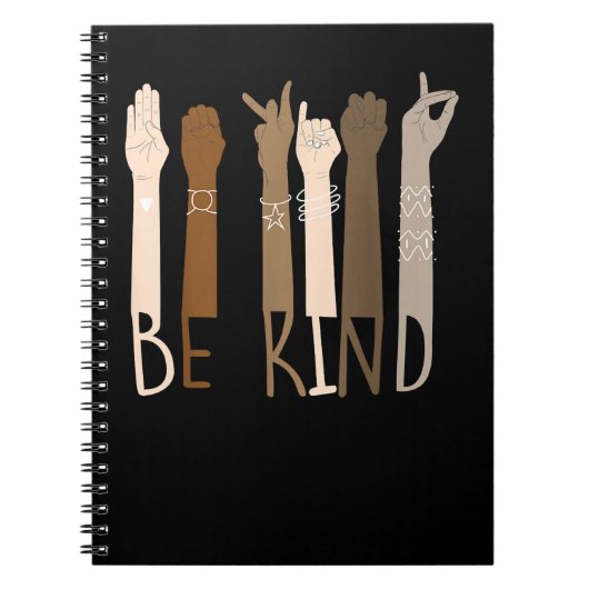 Carnet Langue des signes américaine ASL Be Kind Main Sign (Devant)
