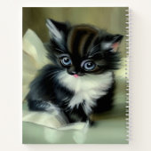 Carnet Langue vintage de Kitten noir et blanc (Dos)