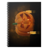 Carnet Lanterne Citrouille d'Halloween avec bougies (Devant)