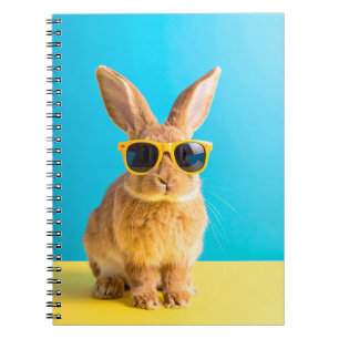 Carnet lapin avec lunettes de soleil