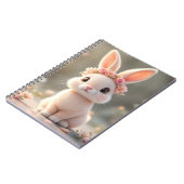 Carnet Lapin bébé mignon avec une couronne de fleurs (Côté gauche)