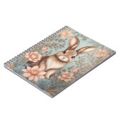 Carnet Lapin Bébé Mignon Floral Pastel (Côté gauche)