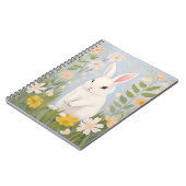 Carnet Lapin blanc aux fleurs de printemps (Côté gauche)