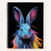 Carnet Lapin bleu génial en feu (Devant)