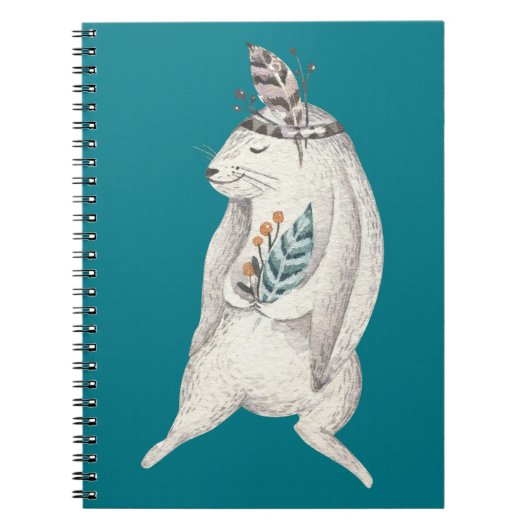 Carnet Lapin bohème à l'aquarelle (Devant)
