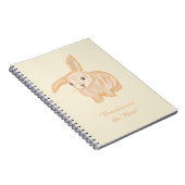 Carnet Lapin brun mignon - transparent sur fond beige. (Côté Droit)