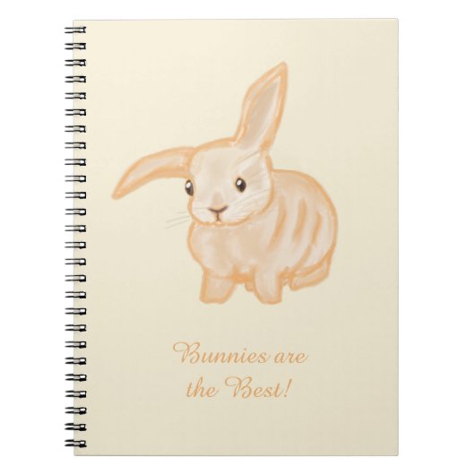 Carnet Lapin brun mignon - transparent sur fond beige. (Devant)