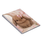 Carnet lapin coquet ruban rose (Côté Droit)