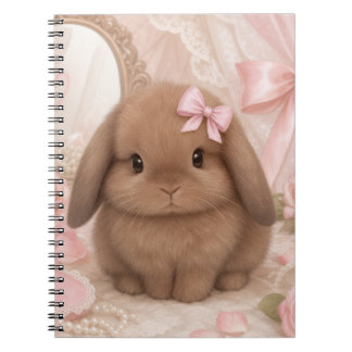 Carnet lapin coquet ruban rose
