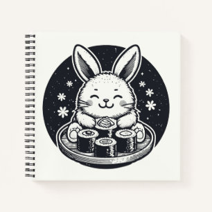 Carnet Lapin Cute Manger Sushi Japonais Kawaii