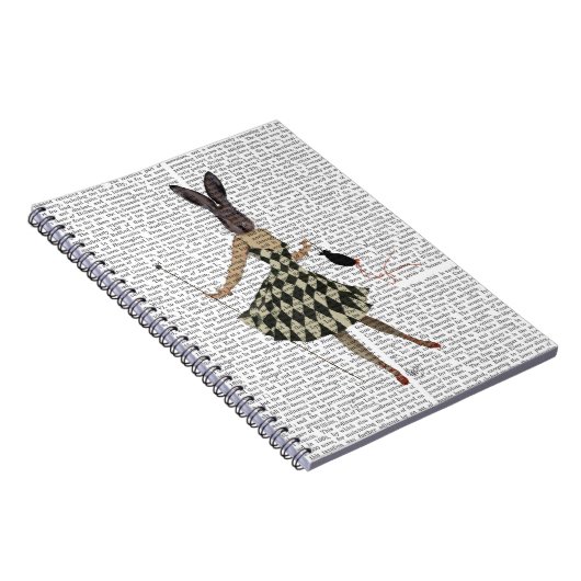 Carnet Lapin dans la robe blanche noire (Côté Droit)