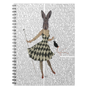 Carnet Lapin dans la robe blanche noire