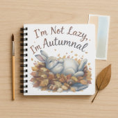 Carnet Lapin d'automne en Feuille avec une citation amusa