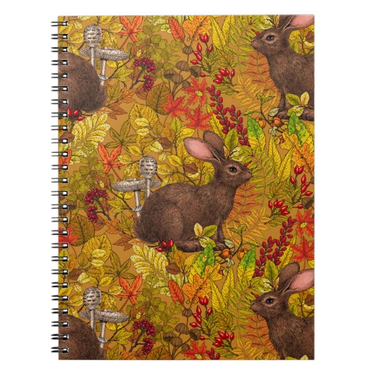Carnet Lapin d'automne sur ocre (Devant)