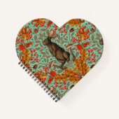 Carnet Lapin d'automne sur vert clair (Devant)