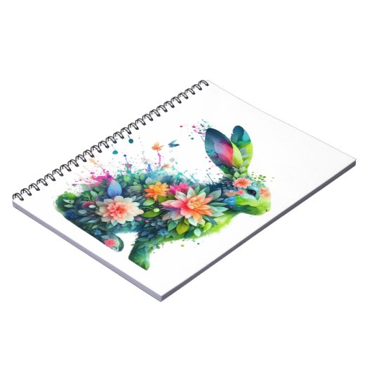 Carnet Lapin de lapin de puissance de fleurs (Côté gauche)