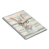 Carnet Lapin de mode amusant avec lunettes léopard (Côté Droit)