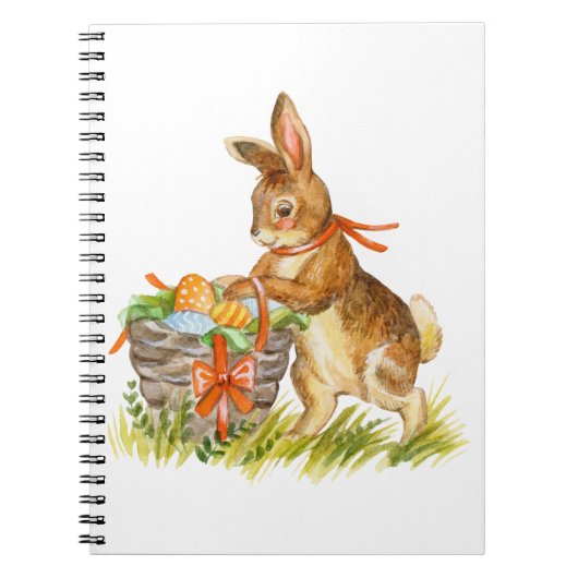 Carnet Lapin de Pâques aquarelle (Devant)