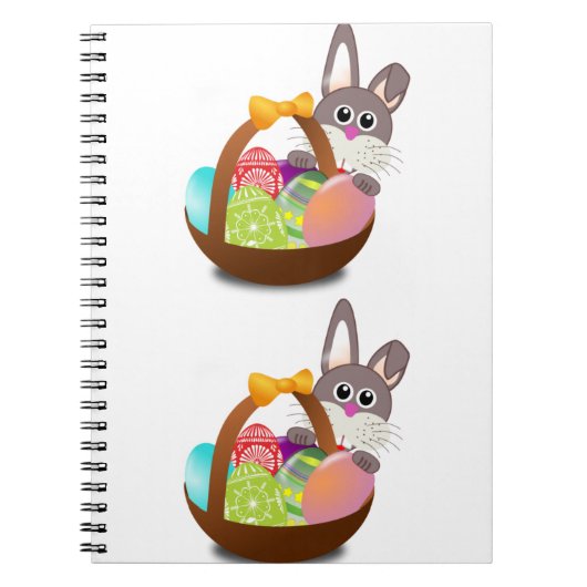 Carnet Lapin de Pâques Coloré et Œufs (Devant)