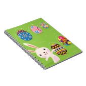 Carnet Lapin de Pâques espiègle avec les oeufs peints (Côté Droit)